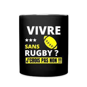 rugby, rugby sport, rugby humour - Mug uni - noir - Devant
