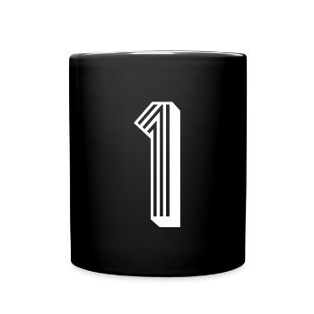 1 an numéro maillot 1 T-shirt 1 - Mug uni - noir - Devant