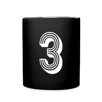 3 years number jersey 3 T-shirt 3 - Full Colour Mug - black - Front