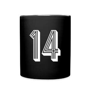 14 Jahre Nummer Trikot 14 T-shirt 14 - Tasse einfarbig - Schwarz - Vorne