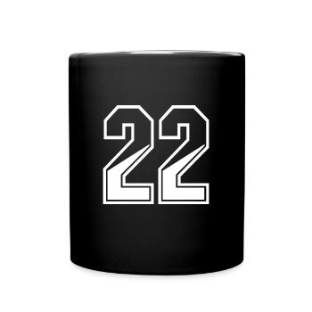 22 ans maillot numéro 22 T-shirt numéro 22 - Mug uni - noir - Devant