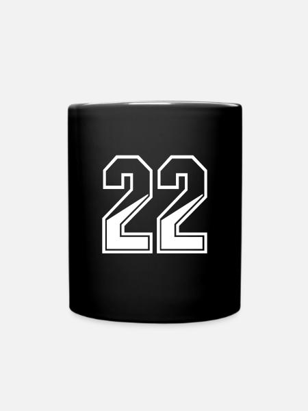 22 years jersey number 22 T-shirt number 22 - Full Colour Mug - black