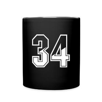 34 years Jersey number 34 T-shirt number 34 - Full Colour Mug - black - Front