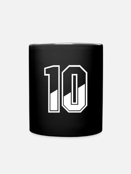 10 ans maillot numéro 10 T-shirt numéro 10 - Mug uni - noir