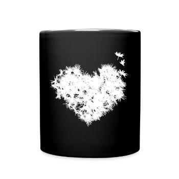 Pusteblumen Herz - Full Colour Mug - black - Front