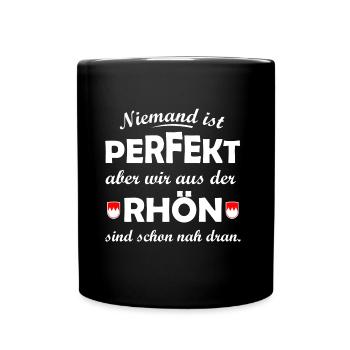Perfekt aus der Rhön - Tasse einfarbig - Schwarz - Vorne