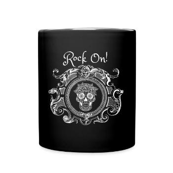 Rock On - Metal Skull - Full Colour Mug - black - Front