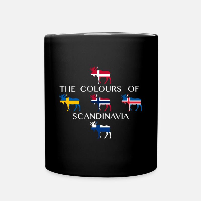 Scandinavia Flags Moose Colors Norway - Full Colour Mug - black