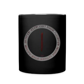 Nordische Rune Isa rot - Tasse einfarbig - Schwarz - Vorne
