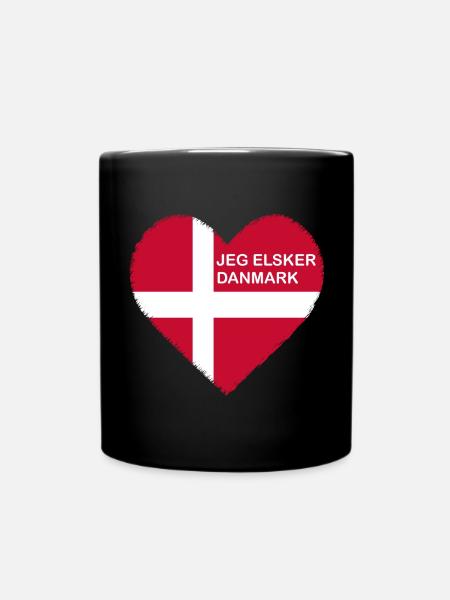 Ich liebe Dänemark T-Shirt - Tasse einfarbig - Schwarz