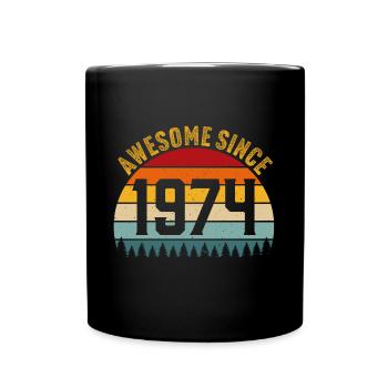 Awesome since 1974 retro t-shirt 1974 - Tasse einfarbig - Schwarz - Vorne