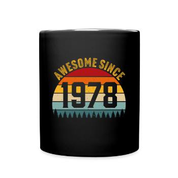 Awesome since 1978 retro t-shirt 1978 - Full Colour Mug - black - Front