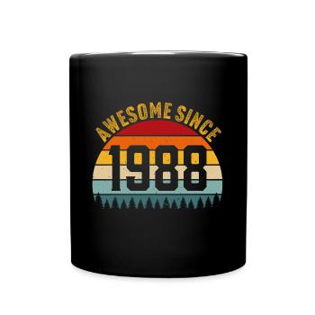 Awesome since 1988 retro t-shirt 1988 - Full Colour Mug - black - Front