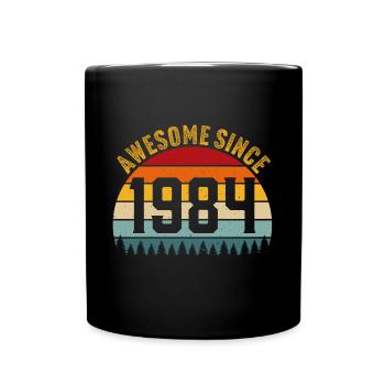 Awesome since 1984 retro t-shirt 1984 - Tasse einfarbig - Schwarz - Vorne