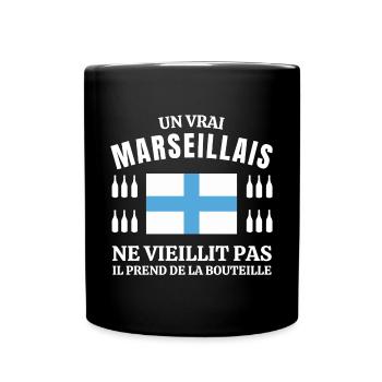 Marseille, Marseille humour, je suis Marseillais - Mug uni - noir - Devant
