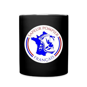 Écusson Sapeur-Pompier Français Bleu - Mug uni - noir - Devant