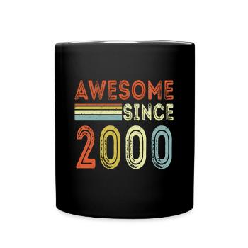 Awesome since 2000 retro t-shirt 2000 - Full Colour Mug - black - Front