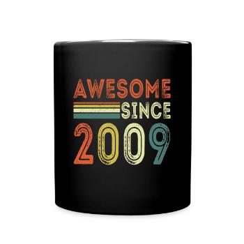 Awesome since 2009 retro t-shirt 2009 - Tasse einfarbig - Schwarz - Vorne