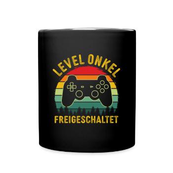 Level onkel freigeschaltet onkel gamer zocker - Tasse einfarbig - Schwarz - Vorne