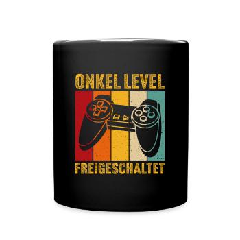 Onkel Level freigeschaltet onkel gamer zocker - Tasse einfarbig - Schwarz - Vorne