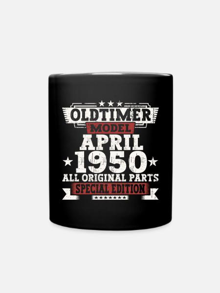Oldtimer April 1950 Geburtstag Geschenk Herren - Tasse einfarbig - Schwarz