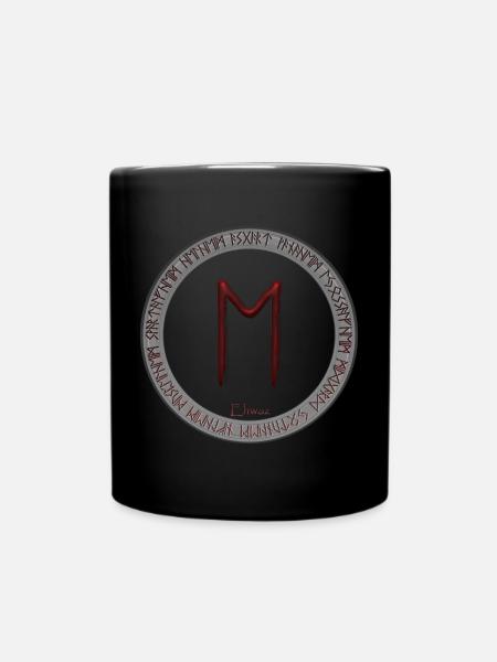 Rune nordique Ehwaz rouge - Mug uni - noir