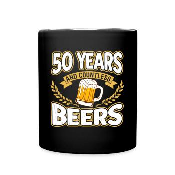 50 Jahre Bier - Tasse einfarbig - Schwarz - Vorne