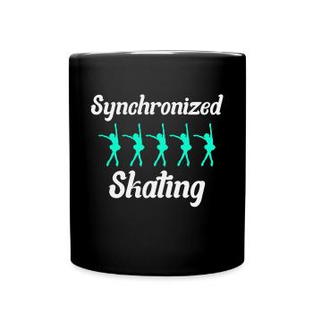 Synchro Synchron Eiskunstlauf Eiskunstläufer - Tasse einfarbig - Schwarz - Vorne