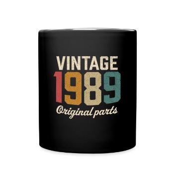 Vintage 1989 original parts retro t-shirt 1989 - Full Colour Mug - black - Front