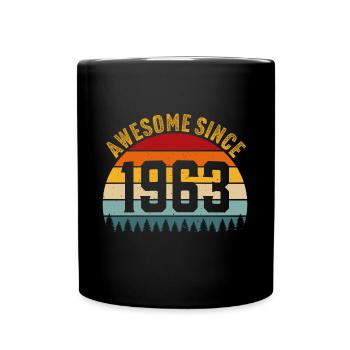Awesome since 1963 retro t-shirt 1963 - Full Colour Mug - black - Front