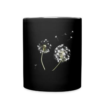 Silhouette de pissenlit blanc - Mug uni - noir - Devant