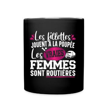 Routière Chauffeur Livreuse Métier Camion Cadeau - Mug uni - noir - Devant