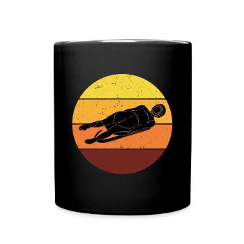 Luge Sledding Sledge Race Extreme Vintage Retro - Full Colour Mug - black - Front