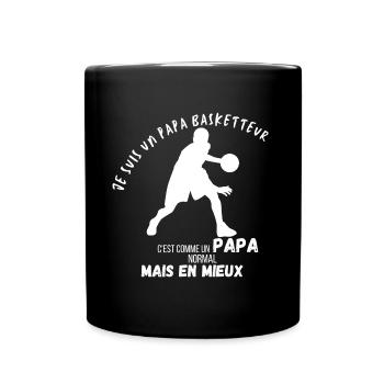 papa basketteur - Mug uni - noir - Devant