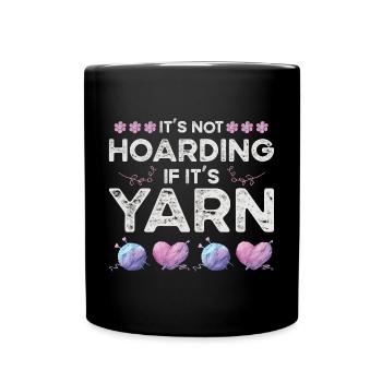 Knitting Yarn Wool Stash Crochet - Full Colour Mug - black - Front