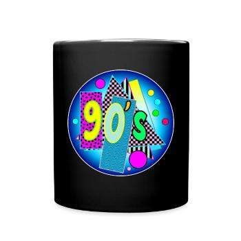 90's Jahre - Jahrzehnt Neunziger - 90er Jahre - 90 - Tasse einfarbig - Schwarz - Vorne