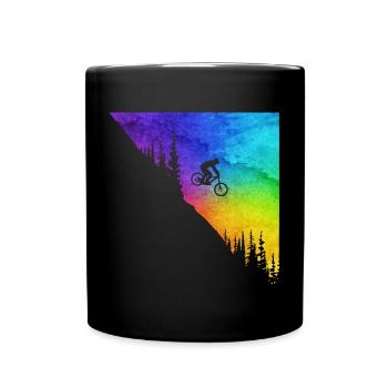 MTB Bergab - Colors - Downhill - Tasse einfarbig - Schwarz - Vorne