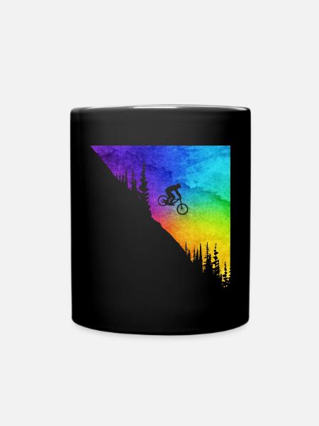 MTB Bergab - Colors - Downhill - Tasse einfarbig - Schwarz