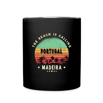 Design de plage vintage Madère Portugal - Mug uni - noir - Devant