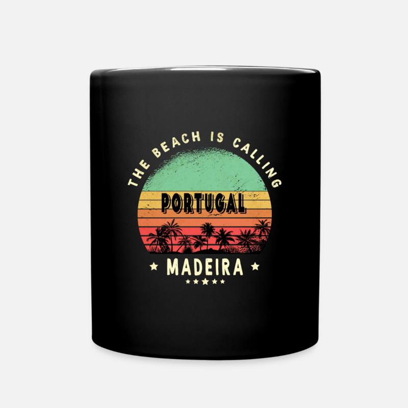 Madeira Portugal Vintage Beach Design - Tasse einfarbig - Schwarz