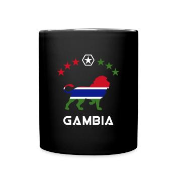Design drapeau lion Gambie - Mug uni - noir - Devant