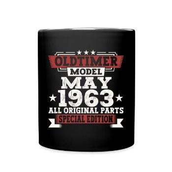 Oldtimer May 1963 Birthday Gift Men - Full Colour Mug - black - Front