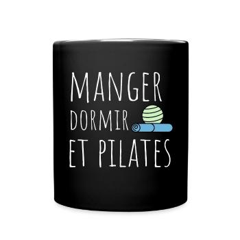 manger dormir pilates - Mug uni - noir - Devant