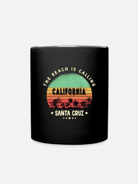 Santa Cruz California Beach Design - Full Colour Mug - black