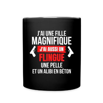 père et fille, mère et fille - Mug uni - noir - Devant