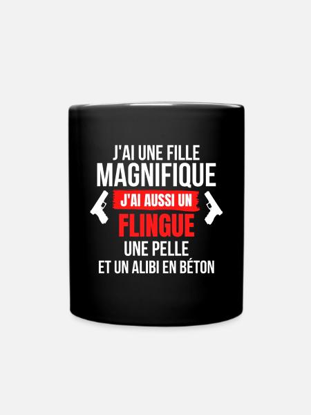 père et fille, mère et fille - Mug uni - noir