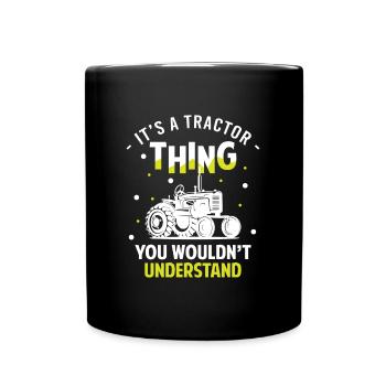 Traktor Traktoren Ernte Landjugend - Tasse einfarbig - Schwarz - Vorne