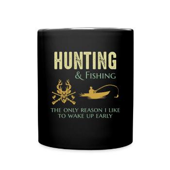 Chasse Pêche Chasseurs Pêcheurs Outdoor Drôle - Mug uni - noir - Devant