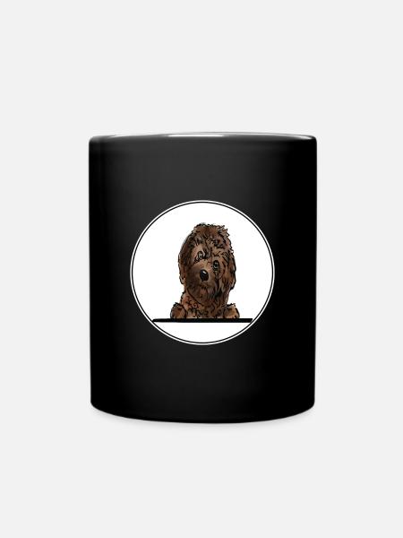 Cavapoo Dog pour les amateurs de chiens qui regardent - Mug uni - noir