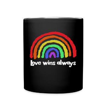 Déclaration d’amour Paix Arc-en-ciel Liberté - Mug uni - noir - Devant